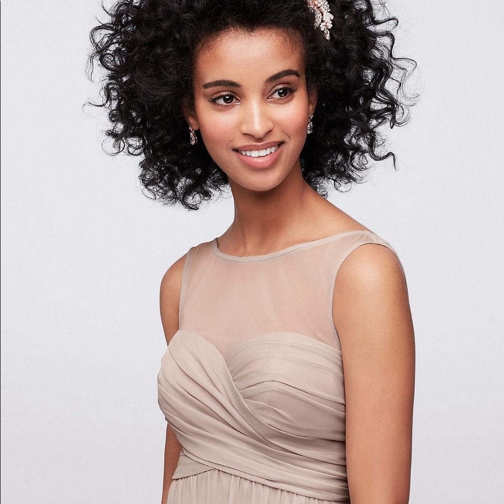 Long Mesh Dress with Illusion Neckline